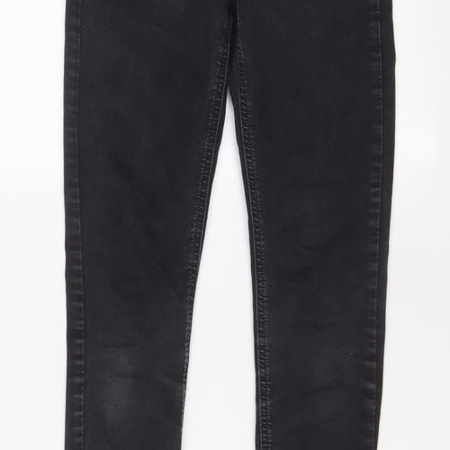 Topshop Womens Black Cotton Skinny Jeans Size 25 in L34 in Regular Zip