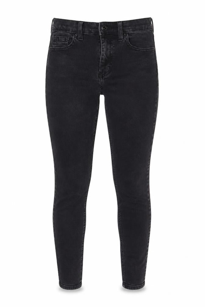 Topshop Womens Black Cotton Skinny Jeans Size 25 in L34 in Regular Zip