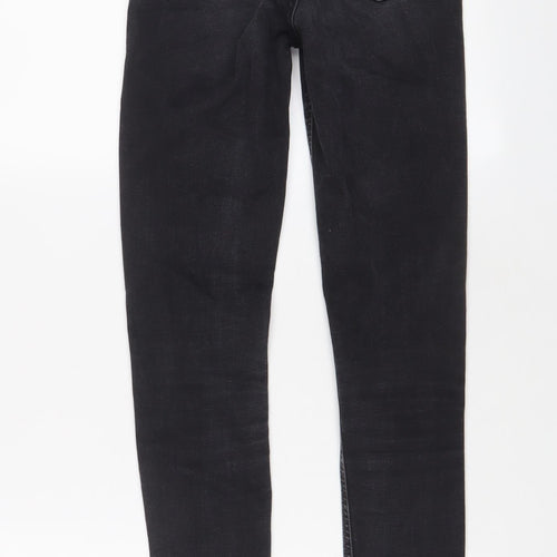 Topshop Womens Black Cotton Skinny Jeans Size 25 in L34 in Regular Zip
