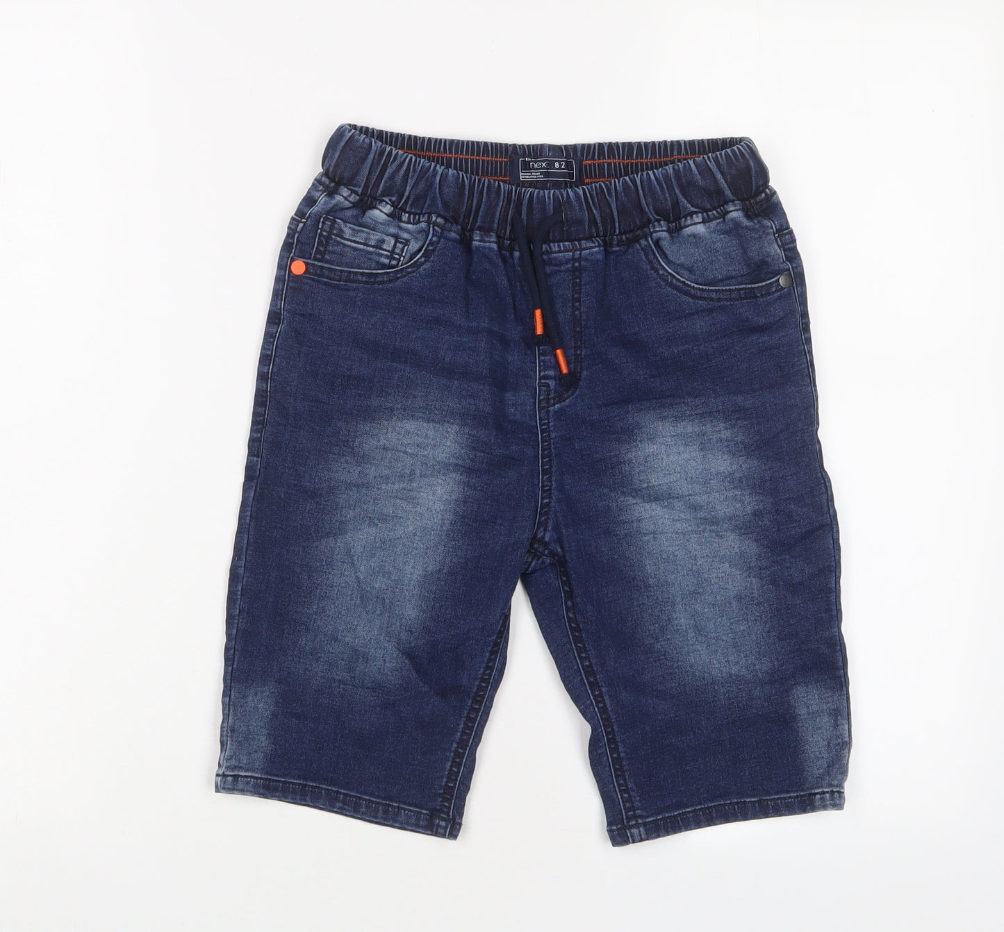 NEXT Boys Blue Cotton Bermuda Shorts Size 12 Years L8 in Regular Drawstring