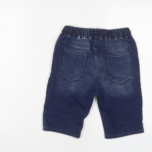 NEXT Boys Blue Cotton Bermuda Shorts Size 12 Years L8 in Regular Drawstring