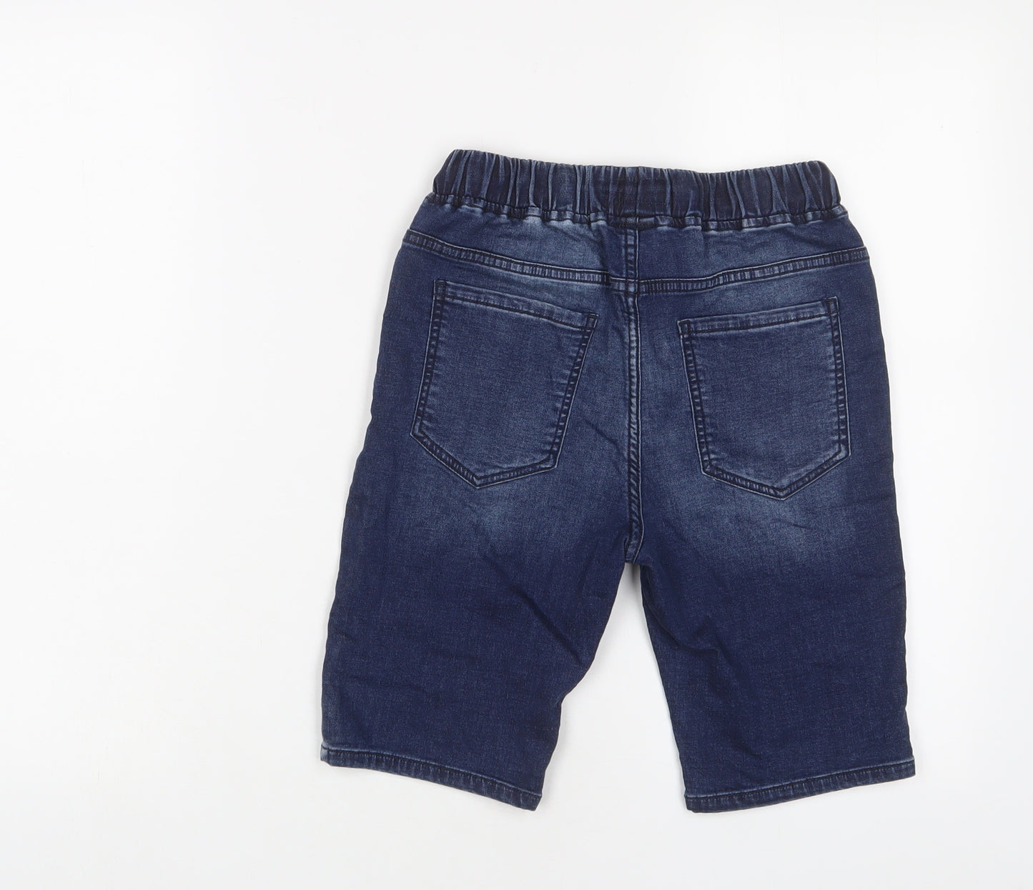 NEXT Boys Blue Cotton Bermuda Shorts Size 12 Years L8 in Regular Drawstring