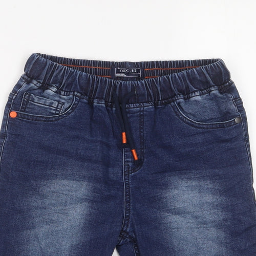 NEXT Boys Blue Cotton Bermuda Shorts Size 12 Years L8 in Regular Drawstring