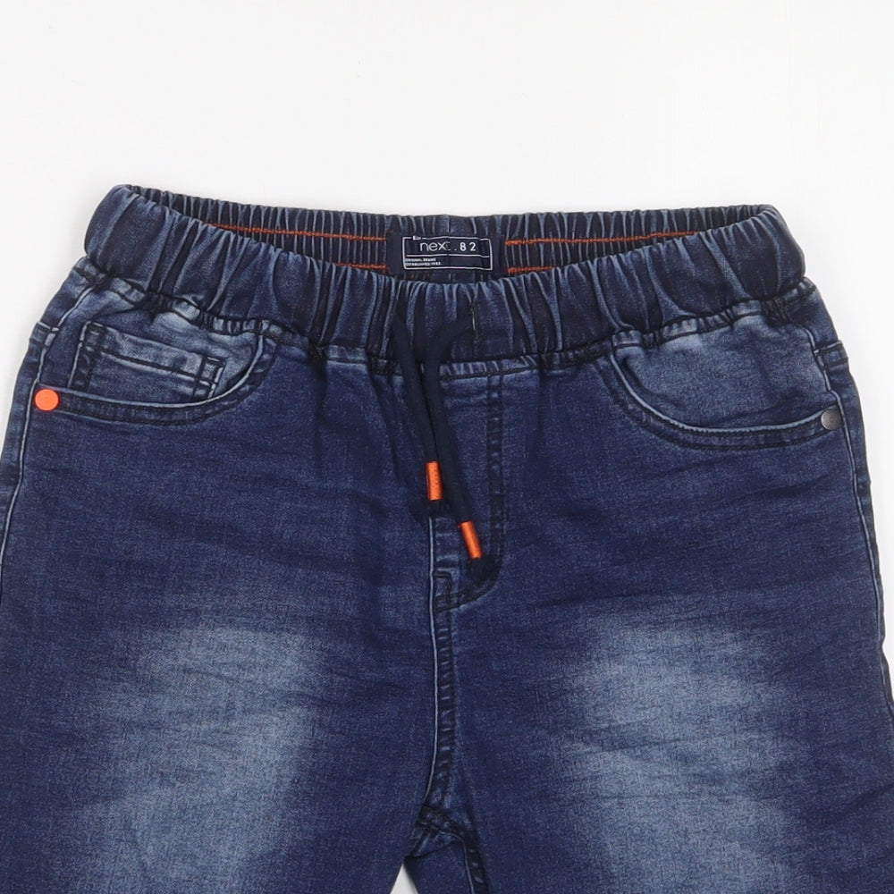 NEXT Boys Blue Cotton Bermuda Shorts Size 12 Years L8 in Regular Drawstring