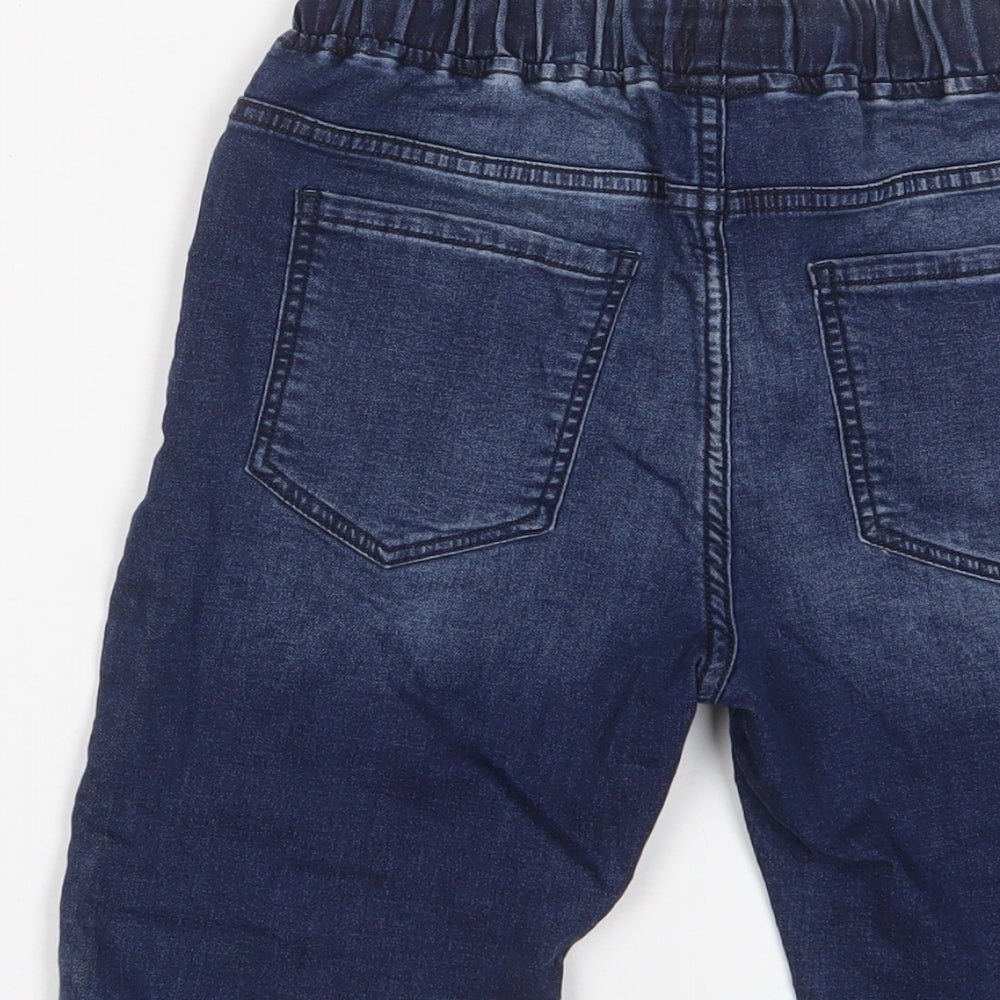 NEXT Boys Blue Cotton Bermuda Shorts Size 12 Years L8 in Regular Drawstring