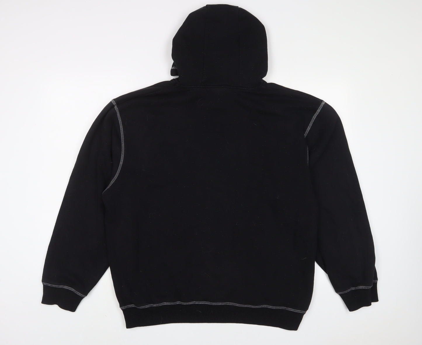 Everlast Mens Black Cotton Pullover Hoodie Size L - Logo, Embroidered