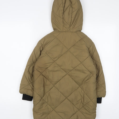 Zara Girls Green Basic Coat Coat Size 6 Years Snap - Pockets
