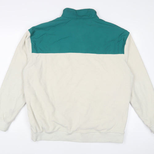 Zara Mens White Polyester Pullover Sweatshirt Size L