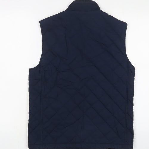 Jack Wills Mens Blue Gilet Jacket Size S Zip - Logo, Embroidered