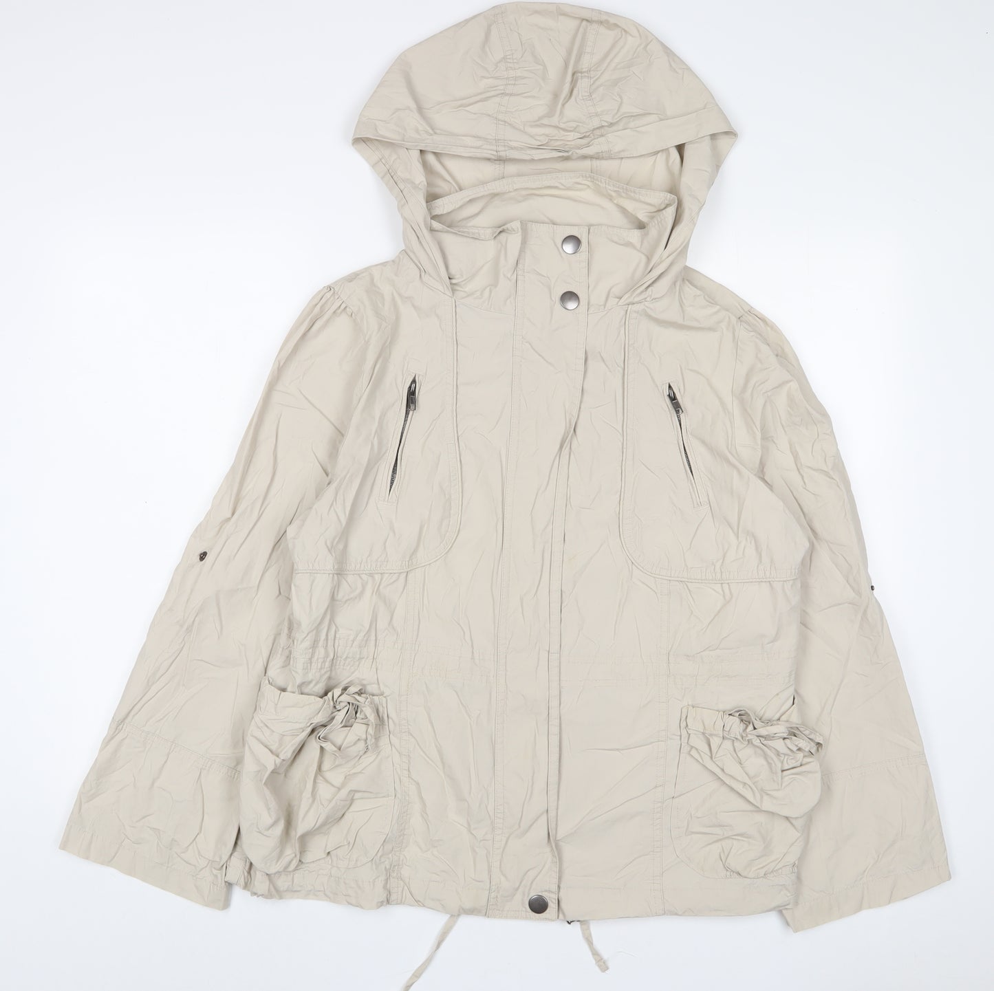 New Look Womens Beige Jacket Size 16 Zip - Zip Pockets