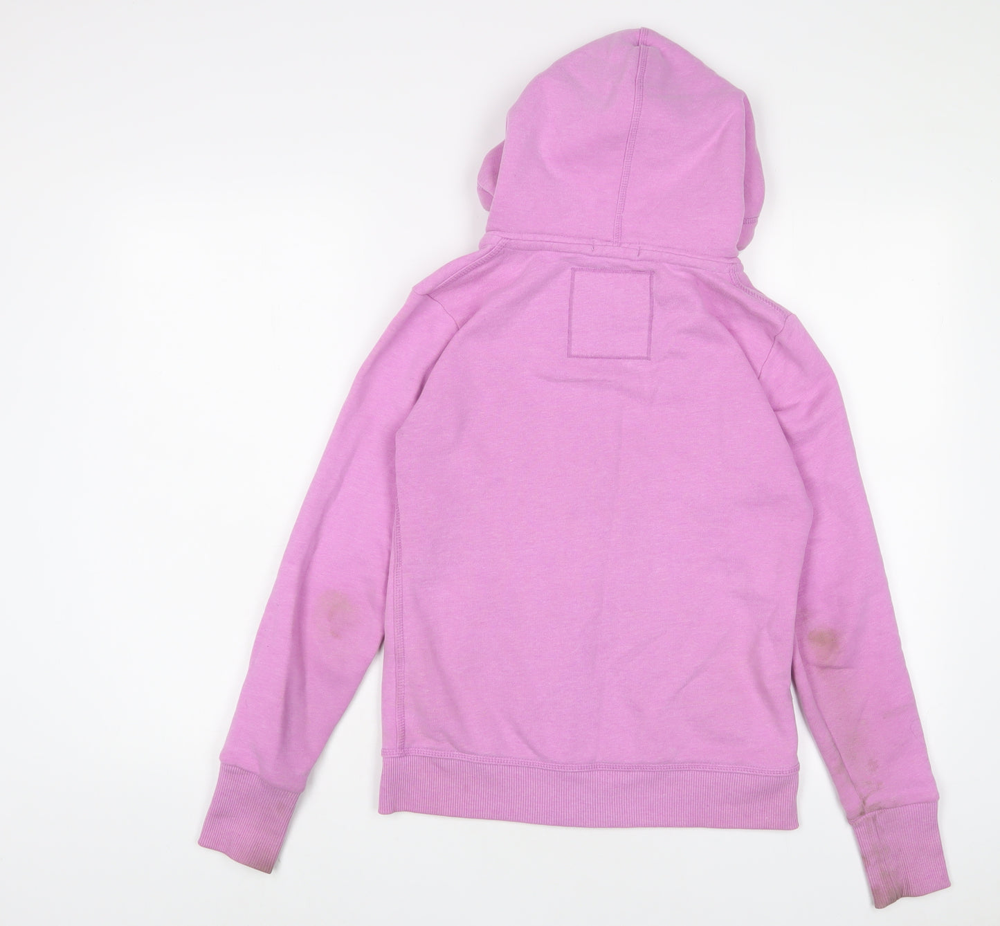 Superdry Womens Pink Cotton Full Zip Hoodie Size XS Zip - Logo, Embroidered
