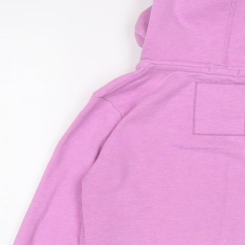Superdry Womens Pink Cotton Full Zip Hoodie Size XS Zip - Logo, Embroidered