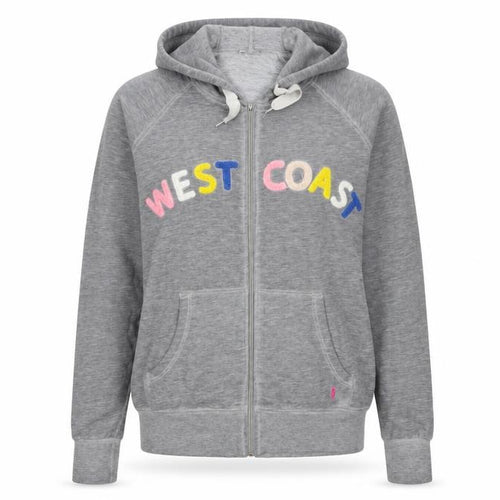 NEXT Womens Grey Cotton Full Zip Hoodie Size L Zip - Embroidered