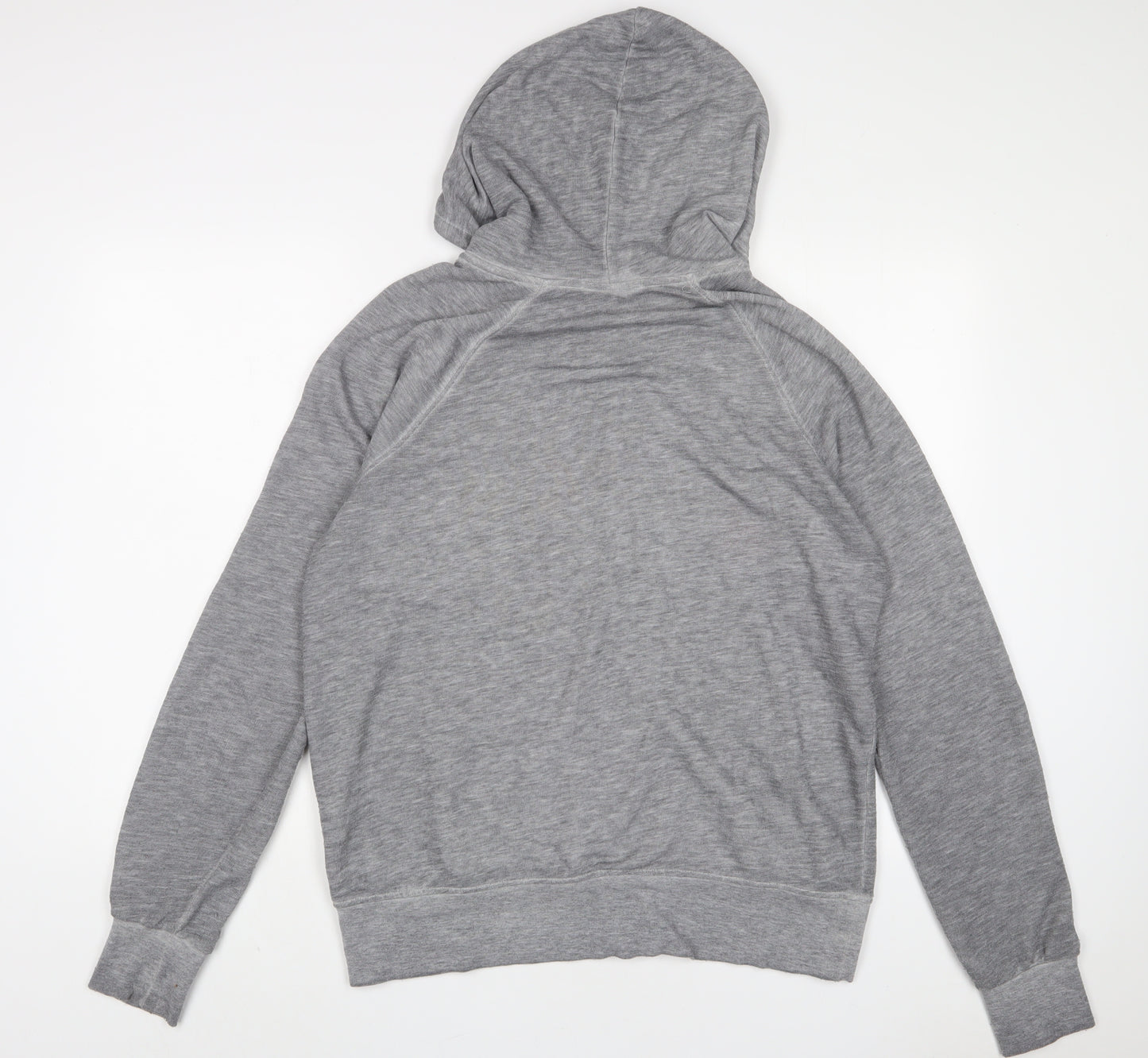 NEXT Womens Grey Cotton Full Zip Hoodie Size L Zip - Embroidered