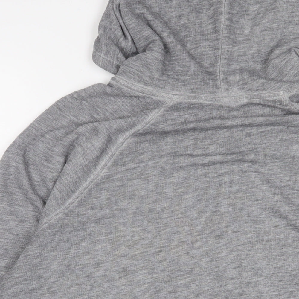 NEXT Womens Grey Cotton Full Zip Hoodie Size L Zip - Embroidered