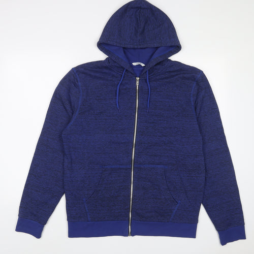 C&A Mens Blue Cotton Full Zip Hoodie Size L