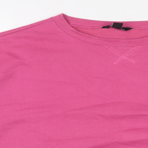 New Look Womens Pink Cotton Pullover Sweatshirt Size M Pullover