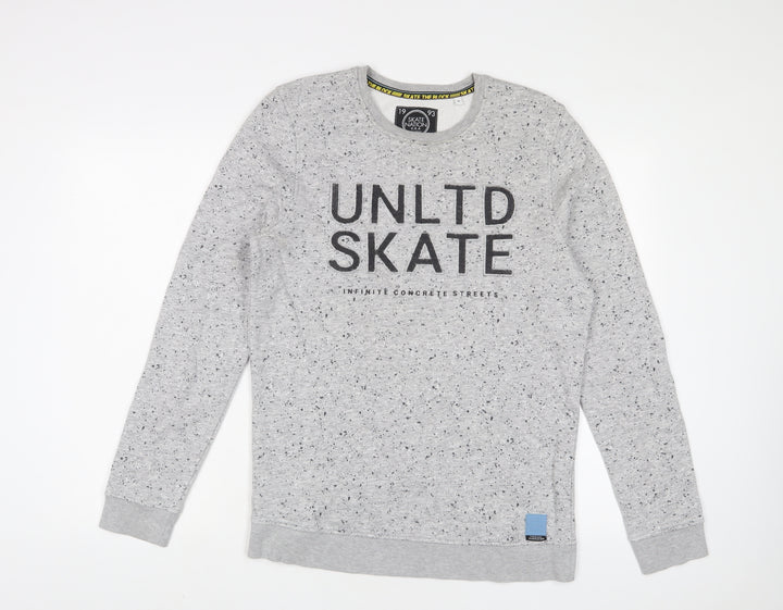 Skate Nation Boys Grey Cotton Pullover Sweatshirt Size 12 Years Pullover - Embroidered