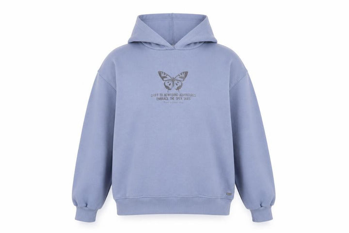 Pull&Bear Womens Blue Cotton Pullover Hoodie Size M Pullover