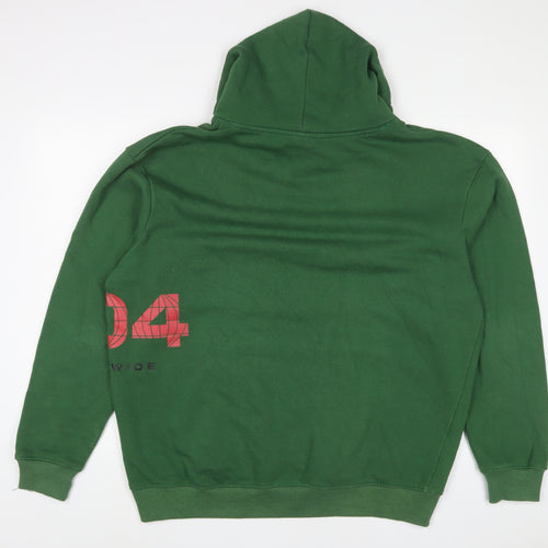 304 Clothing Mens Green Cotton Pullover Hoodie Size XL