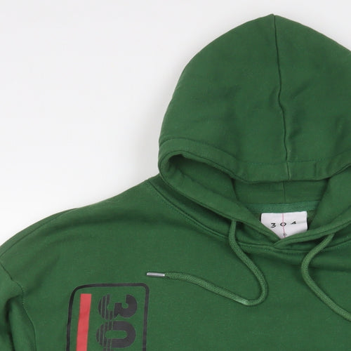 304 Clothing Mens Green Cotton Pullover Hoodie Size XL