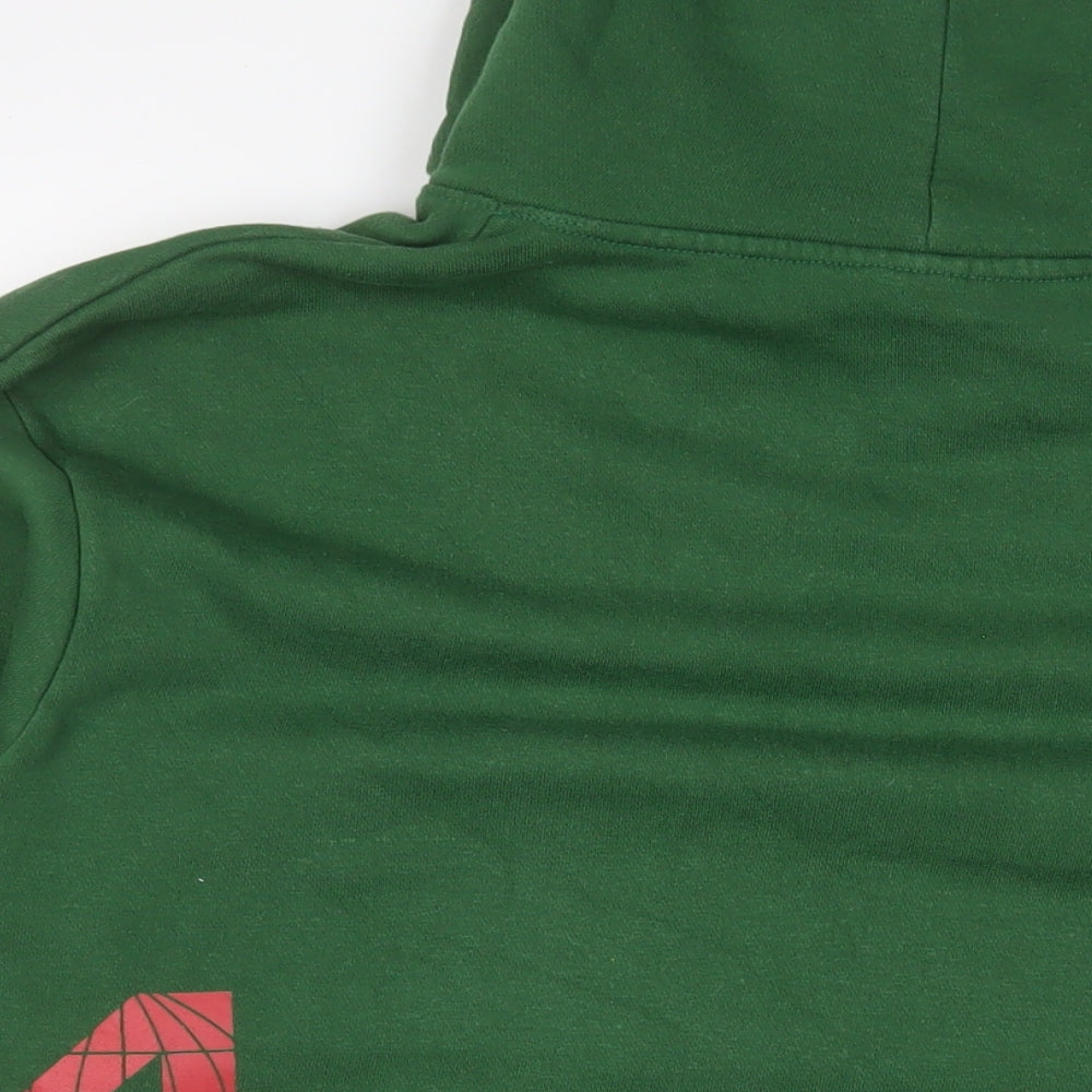 304 Clothing Mens Green Cotton Pullover Hoodie Size XL