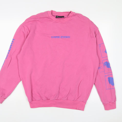 ASOS Womens Pink Cotton Pullover Sweatshirt Size XS Pullover