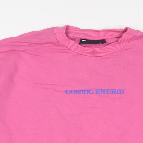 ASOS Womens Pink Cotton Pullover Sweatshirt Size XS Pullover