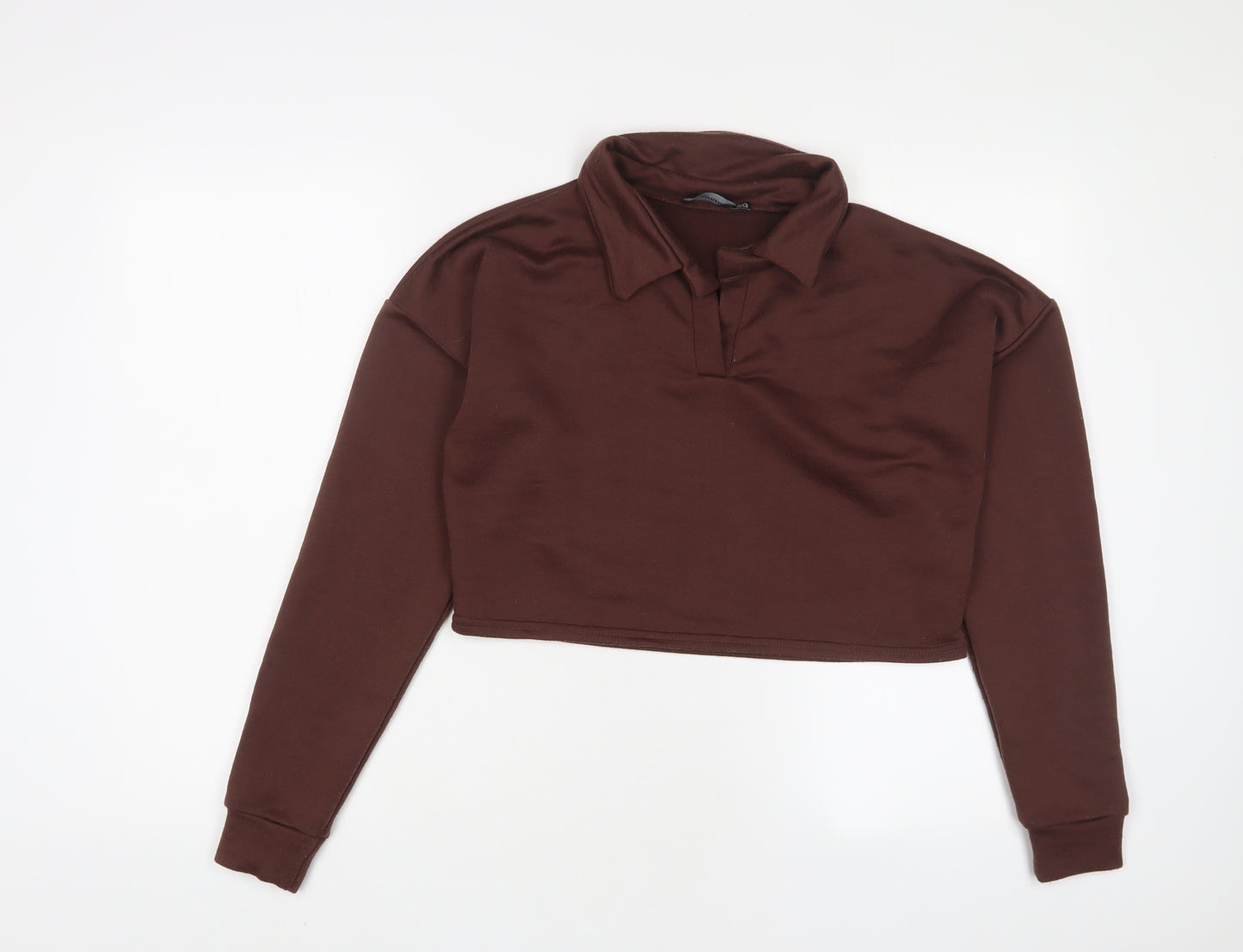 PRETTYLITTLETHING Womens Brown Polyester Pullover Sweatshirt Size 10 Pullover