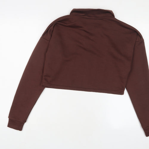 PRETTYLITTLETHING Womens Brown Polyester Pullover Sweatshirt Size 10 Pullover