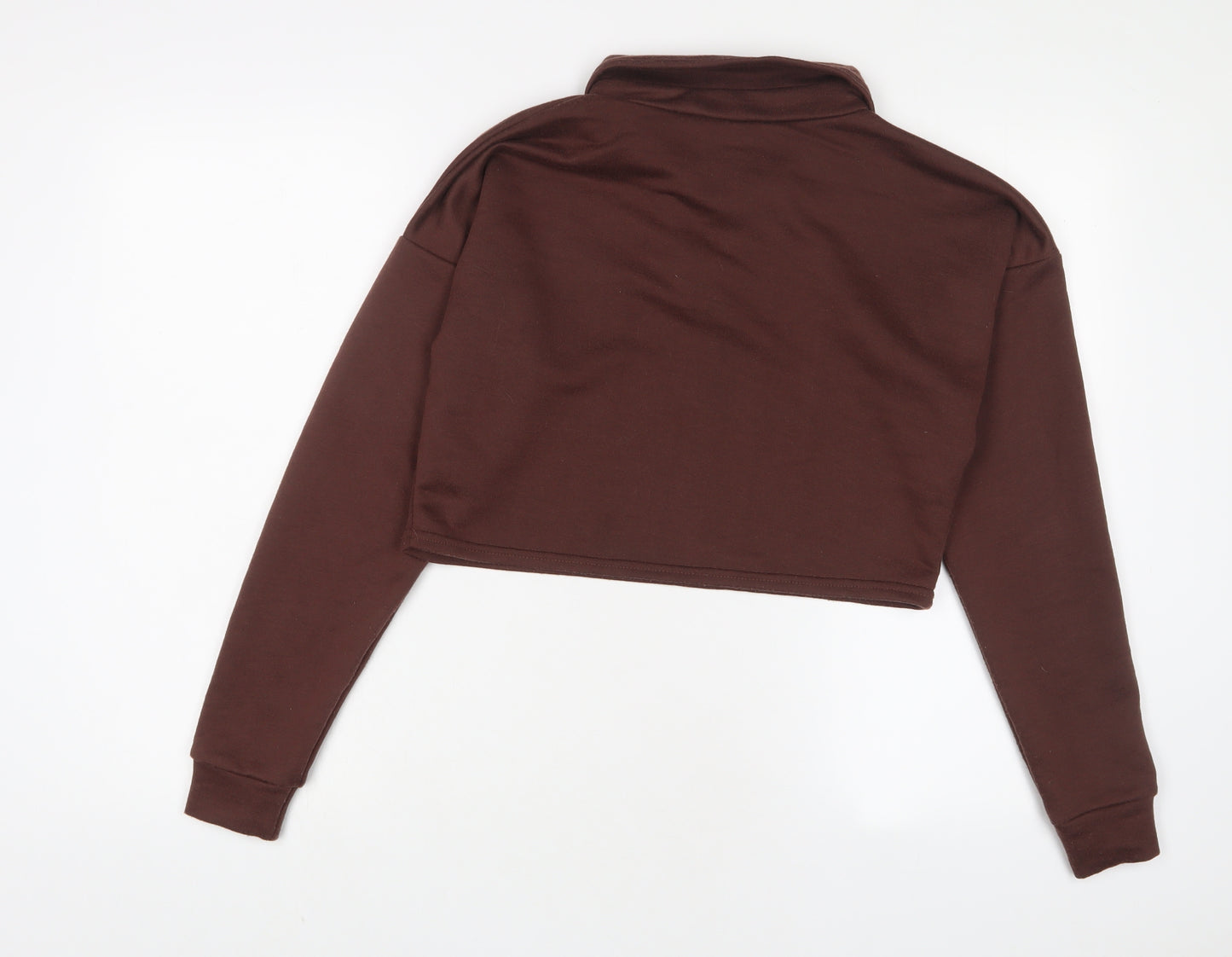 PRETTYLITTLETHING Womens Brown Polyester Pullover Sweatshirt Size 10 Pullover