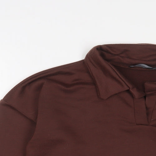 PRETTYLITTLETHING Womens Brown Polyester Pullover Sweatshirt Size 10 Pullover