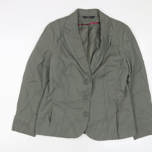 Bonmarché Womens Green Jacket Blazer Size 14 Button