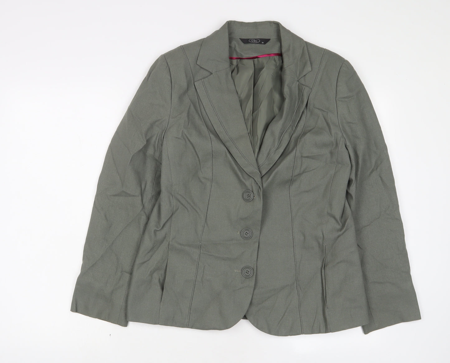 Bonmarché Womens Green Jacket Blazer Size 14 Button
