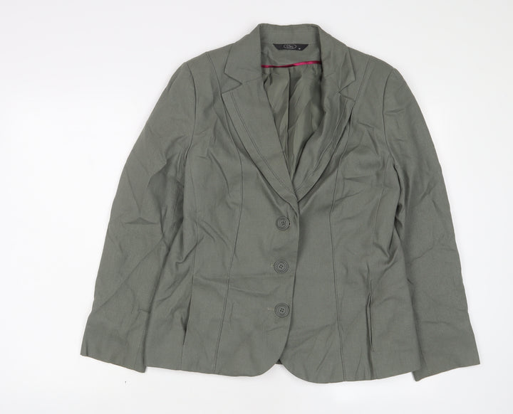 Bonmarché Womens Green Jacket Blazer Size 14 Button