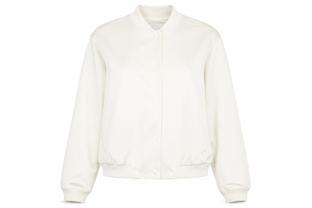 Front view of Marks & Spencer women’s ivory jacket, size UK 12, snap