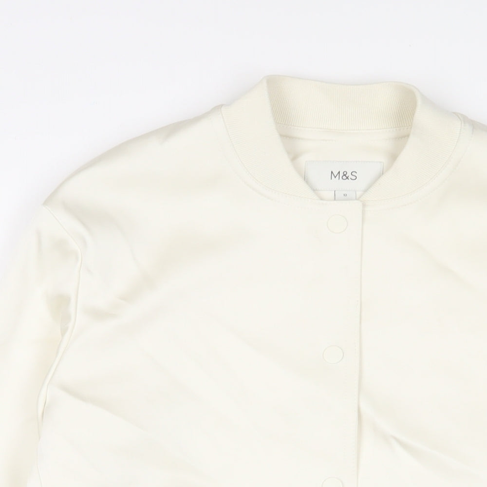 Marks and Spencer Womens Ivory Jacket Size 12 Snap