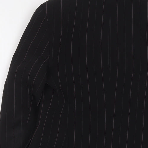 Red Herring Womens Black Striped Jacket Blazer Size 8 Button