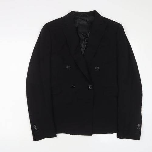 Costume National Womens Black Jacket Blazer Size 16 Button