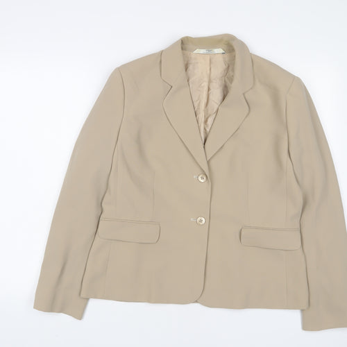 Marks and Spencer Womens Beige Jacket Blazer Size 12 Button