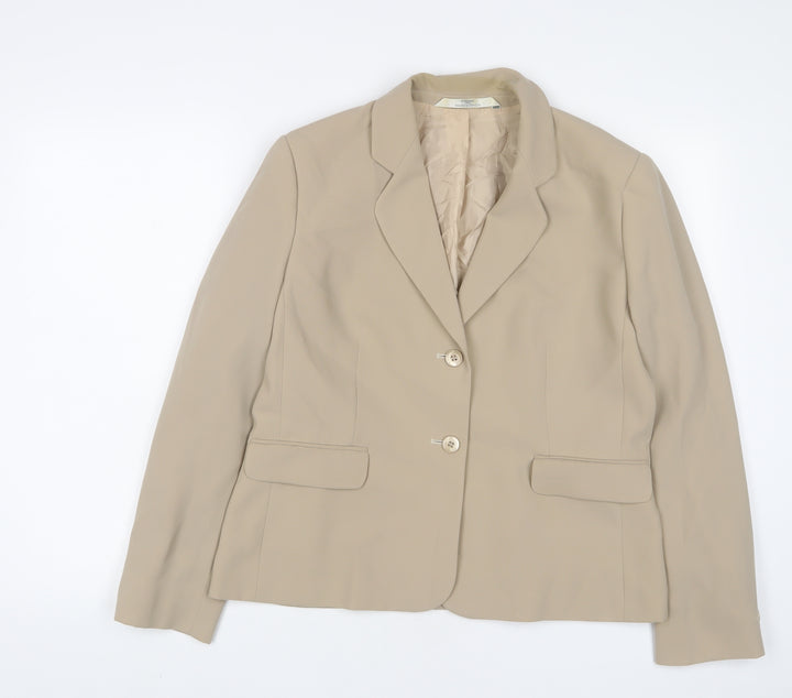 Marks and Spencer Womens Beige Jacket Blazer Size 12 Button