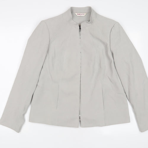 Bonmarché Womens Grey Jacket Size 16 Zip