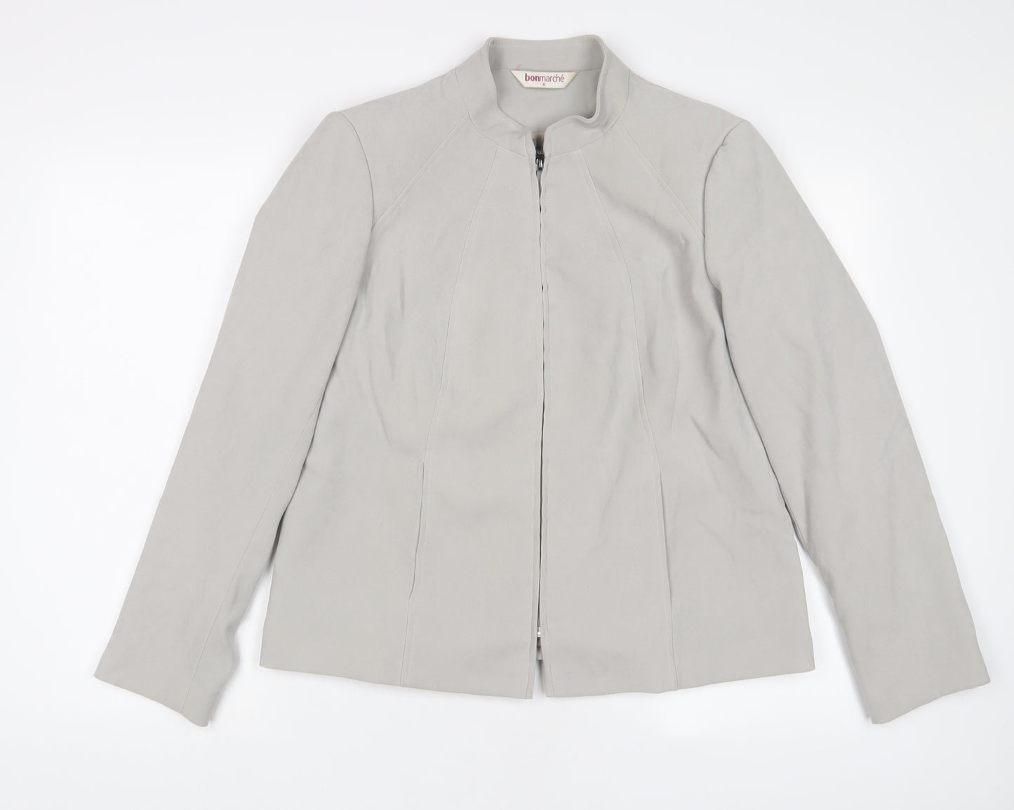Bonmarché Womens Grey Jacket Size 16 Zip
