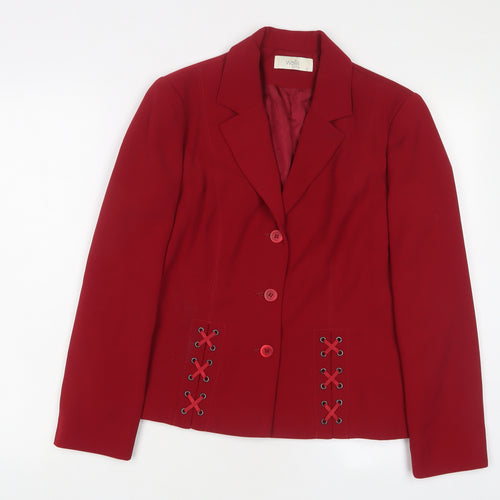 Wallis Womens Red Jacket Blazer Size 12 Button