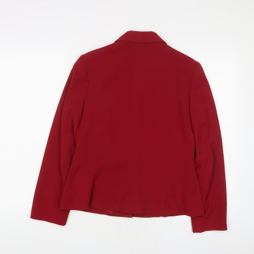 Wallis Womens Red Jacket Blazer Size 12 Button