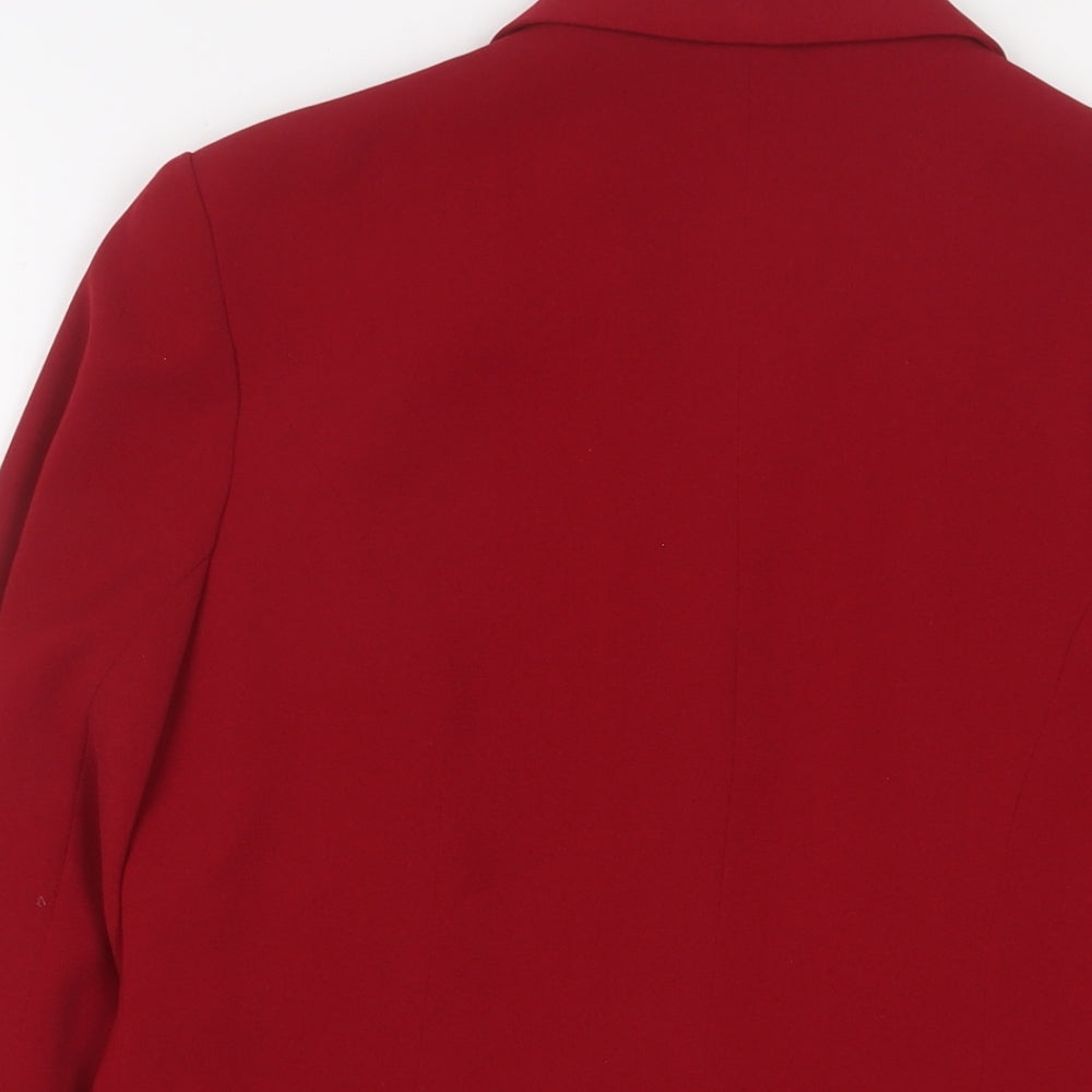 Wallis Womens Red Jacket Blazer Size 12 Button