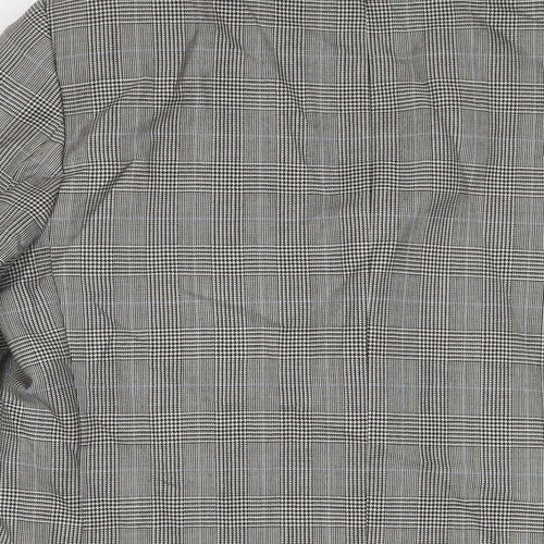 T. Bickerdyke & Sons Mens Grey Plaid Polyester Jacket Suit Jacket Size 40 Regular