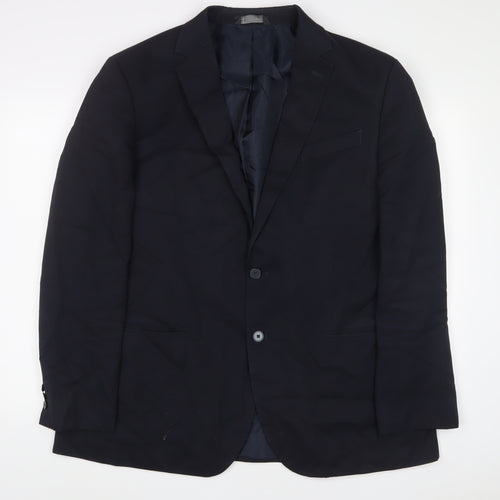 Marks and Spencer Mens Blue Polyester Jacket Suit Jacket Size 46 Regular