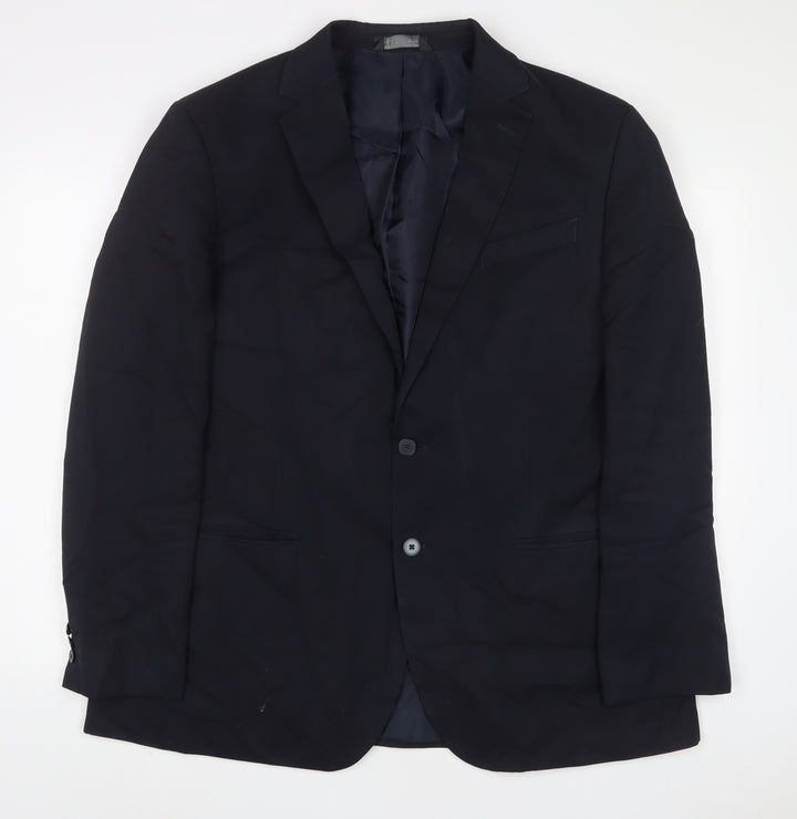Marks and Spencer Mens Blue Polyester Jacket Suit Jacket Size 46 Regular