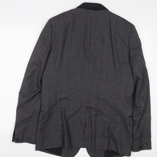 AllSaints Mens Grey Polyester Jacket Suit Jacket Size 40 Regular